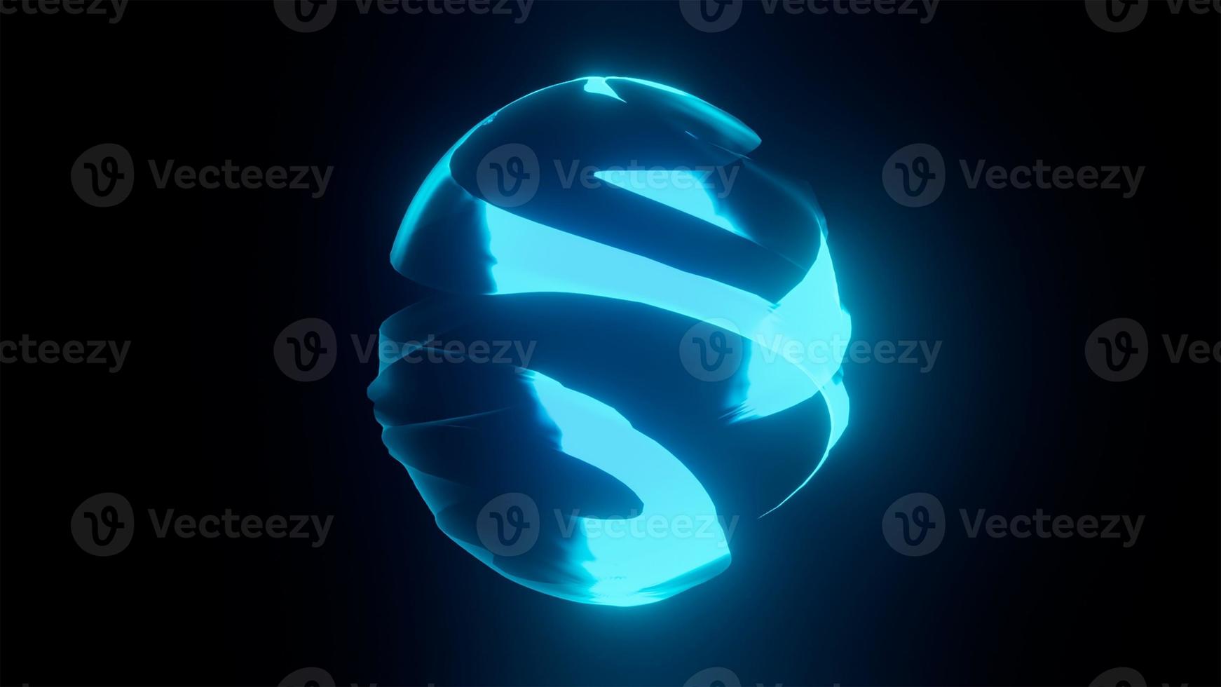 3D Blue energy sphere photo