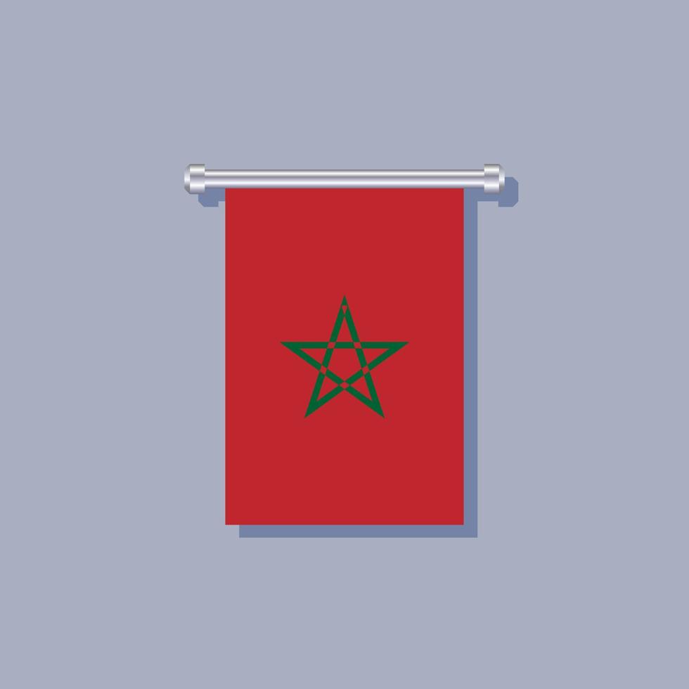 ilustración de la plantilla de la bandera de marruecos vector