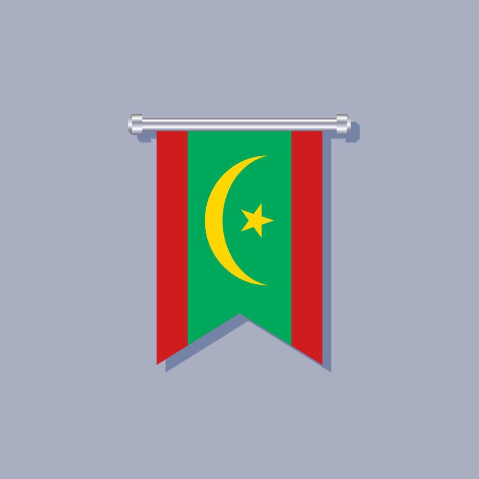 ilustración de la plantilla de la bandera de mauritania vector