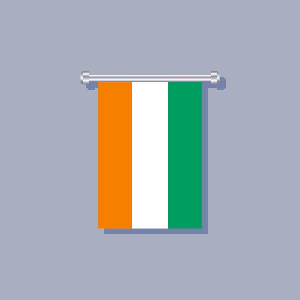 Illustration of Ivory Coast flag Template vector