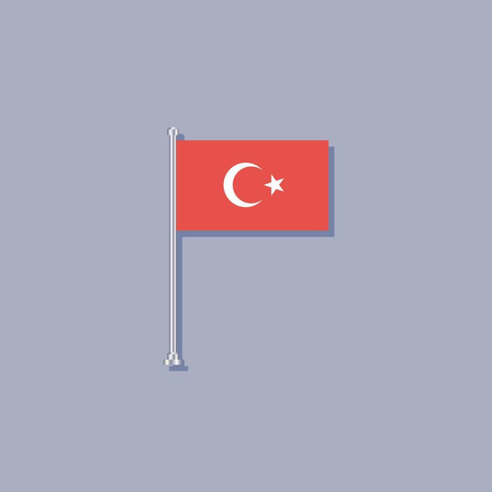 Illustration of Turkey flag Template vector