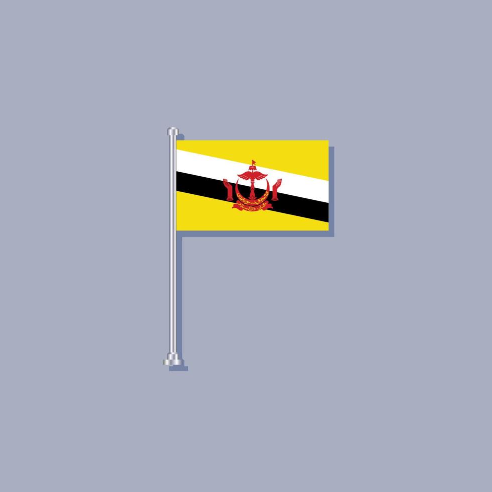 Illustration of Brunei flag Template vector