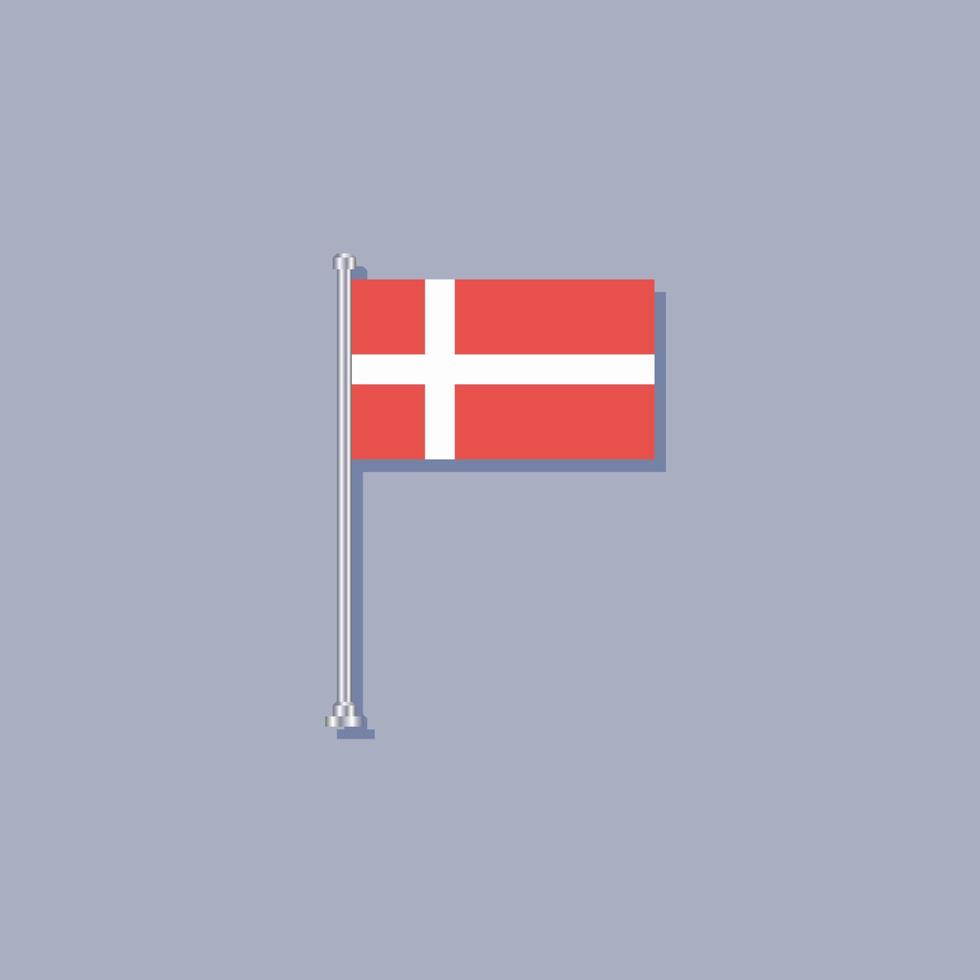 Illustration of Denmark flag Template vector