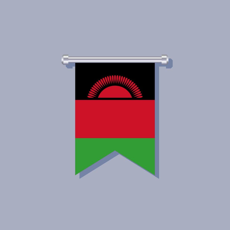 ilustración de la plantilla de la bandera de malawi vector