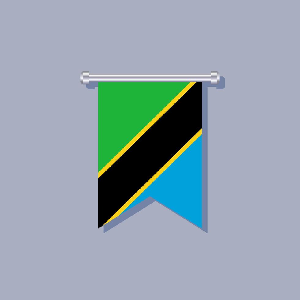 ilustración de plantilla de bandera de tanzania vector