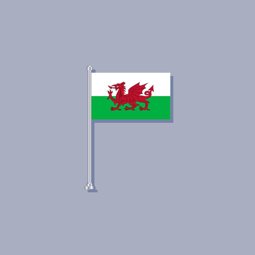 ilustración de la plantilla de la bandera de gales vector