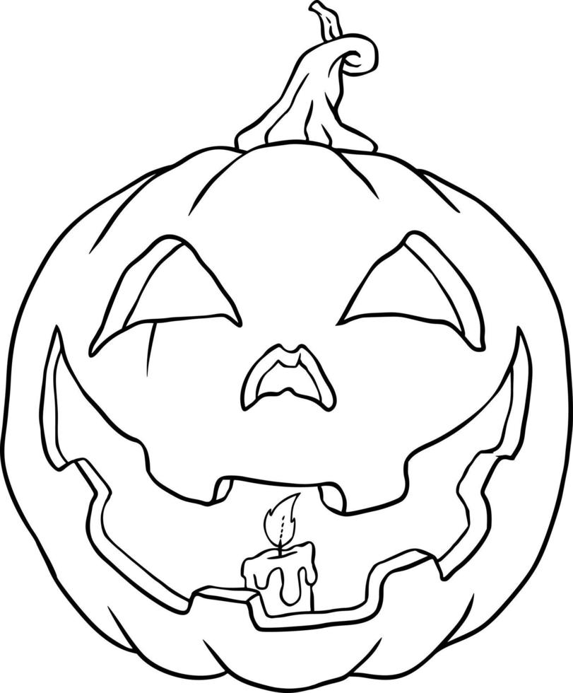 Pumpkin With a Candle vector
