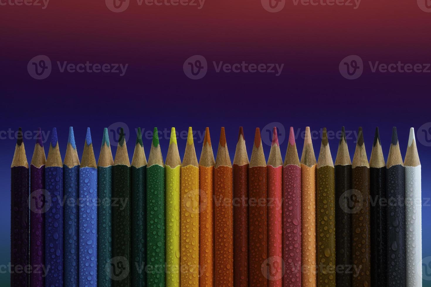 View of different colored crayons photo