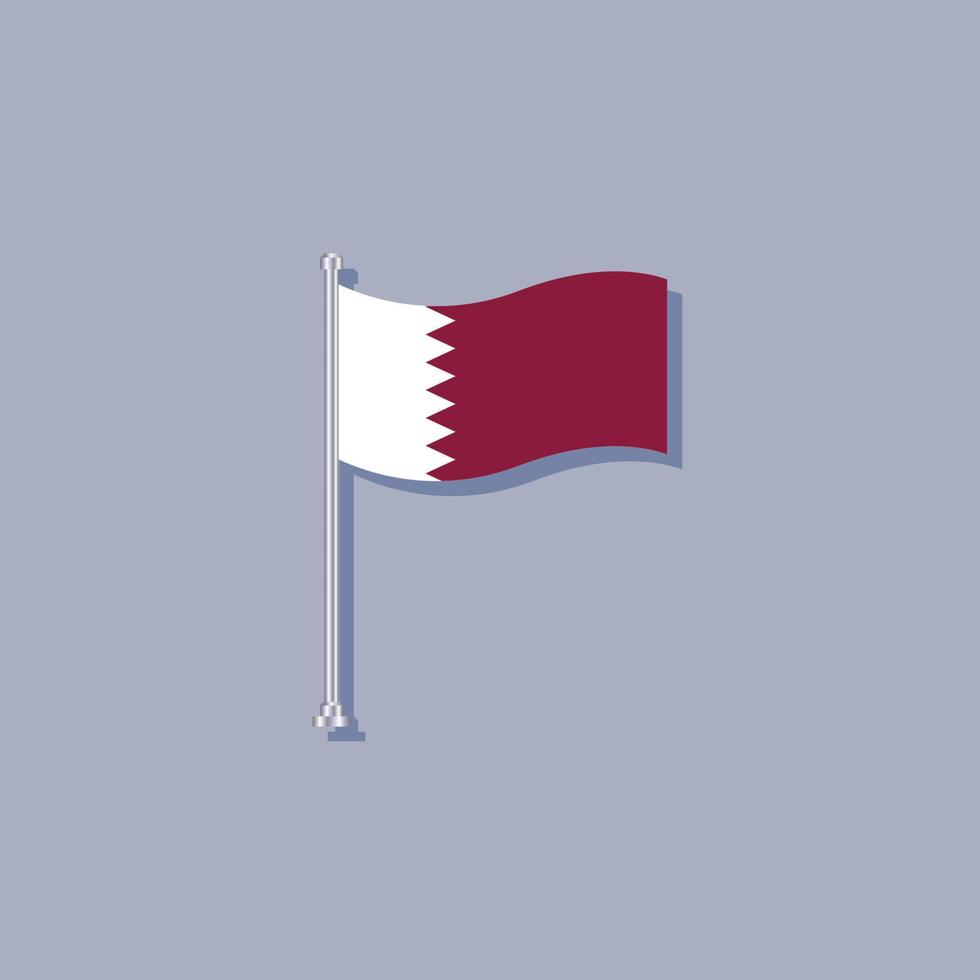 Illustration of Qatar flag Template vector