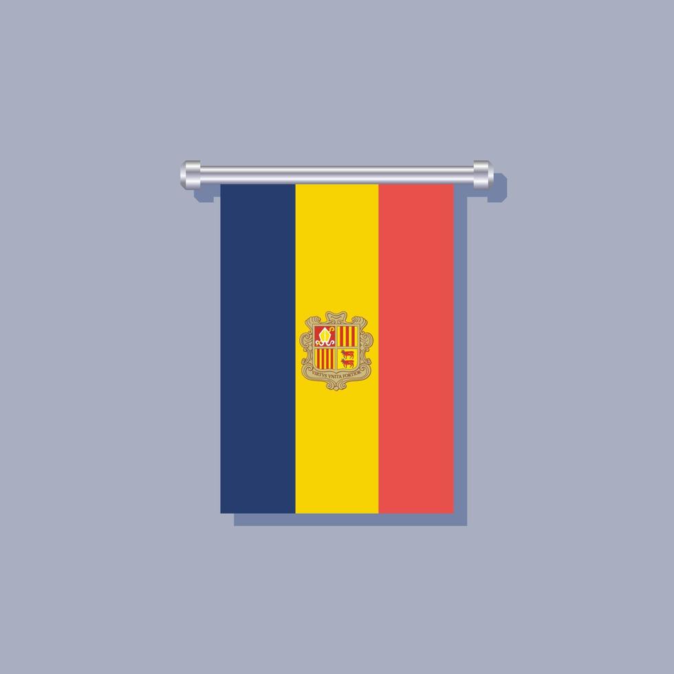 ilustración de la plantilla de la bandera de andorra vector