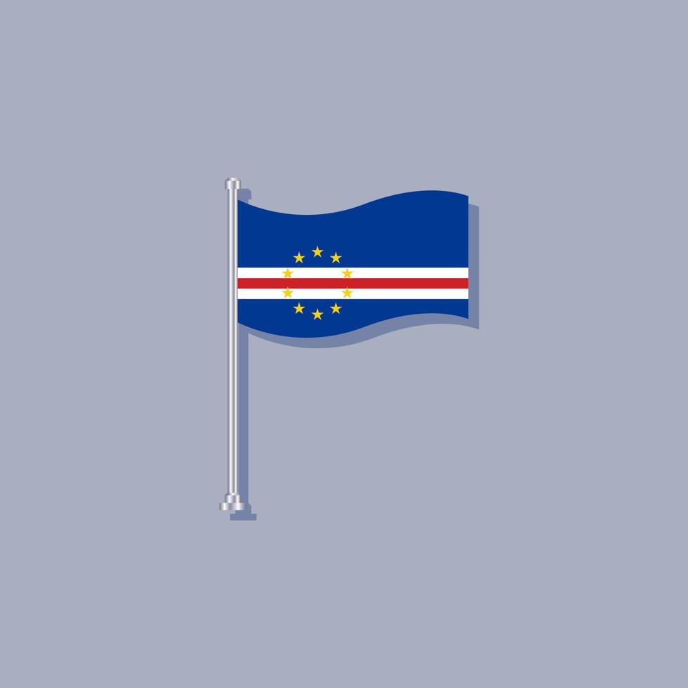 ilustración de la plantilla de la bandera de cabo verde vector