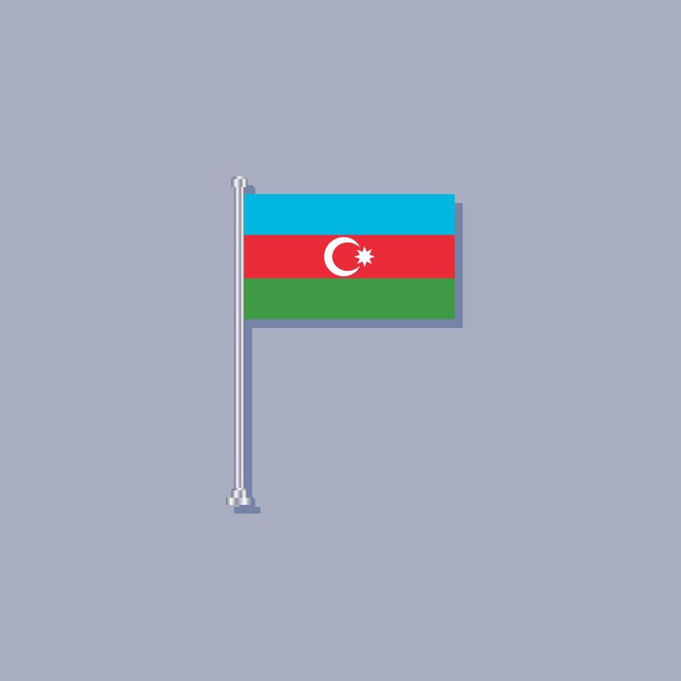 ilustración de la plantilla de la bandera de azerbaiyán vector