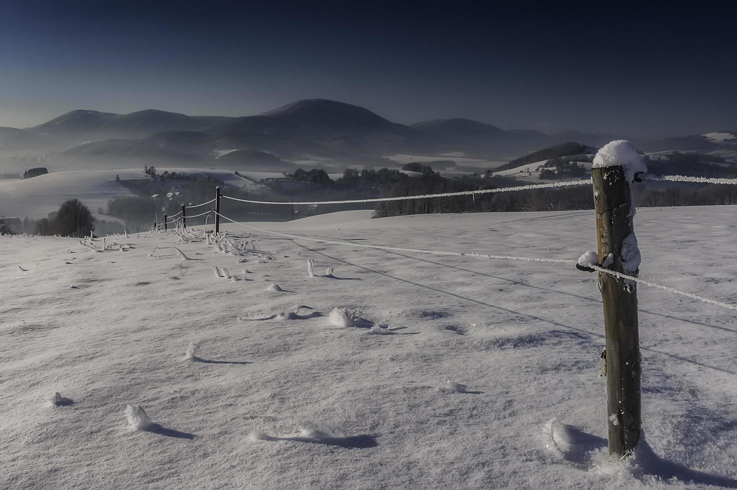 Winter sunny landscape photo