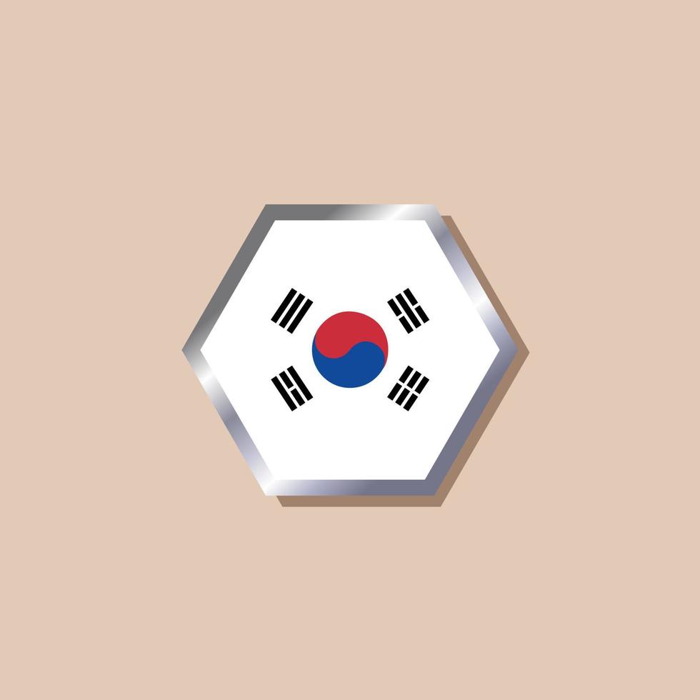 ilustración de la plantilla de la bandera de corea del sur vector