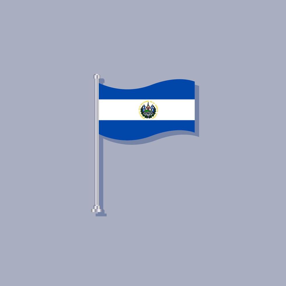 ilustración de la plantilla de la bandera de el salvador vector