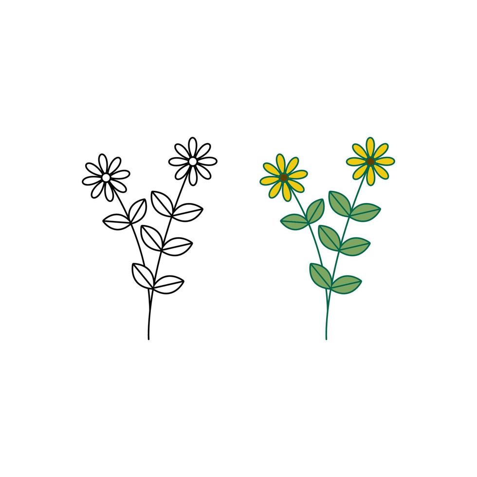 plantilla de flor dibujada a mano vector