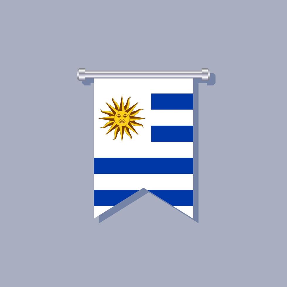 ilustración de la plantilla de la bandera de uruguay vector