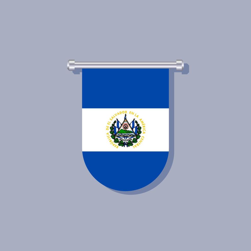 ilustración de la plantilla de la bandera de el salvador vector