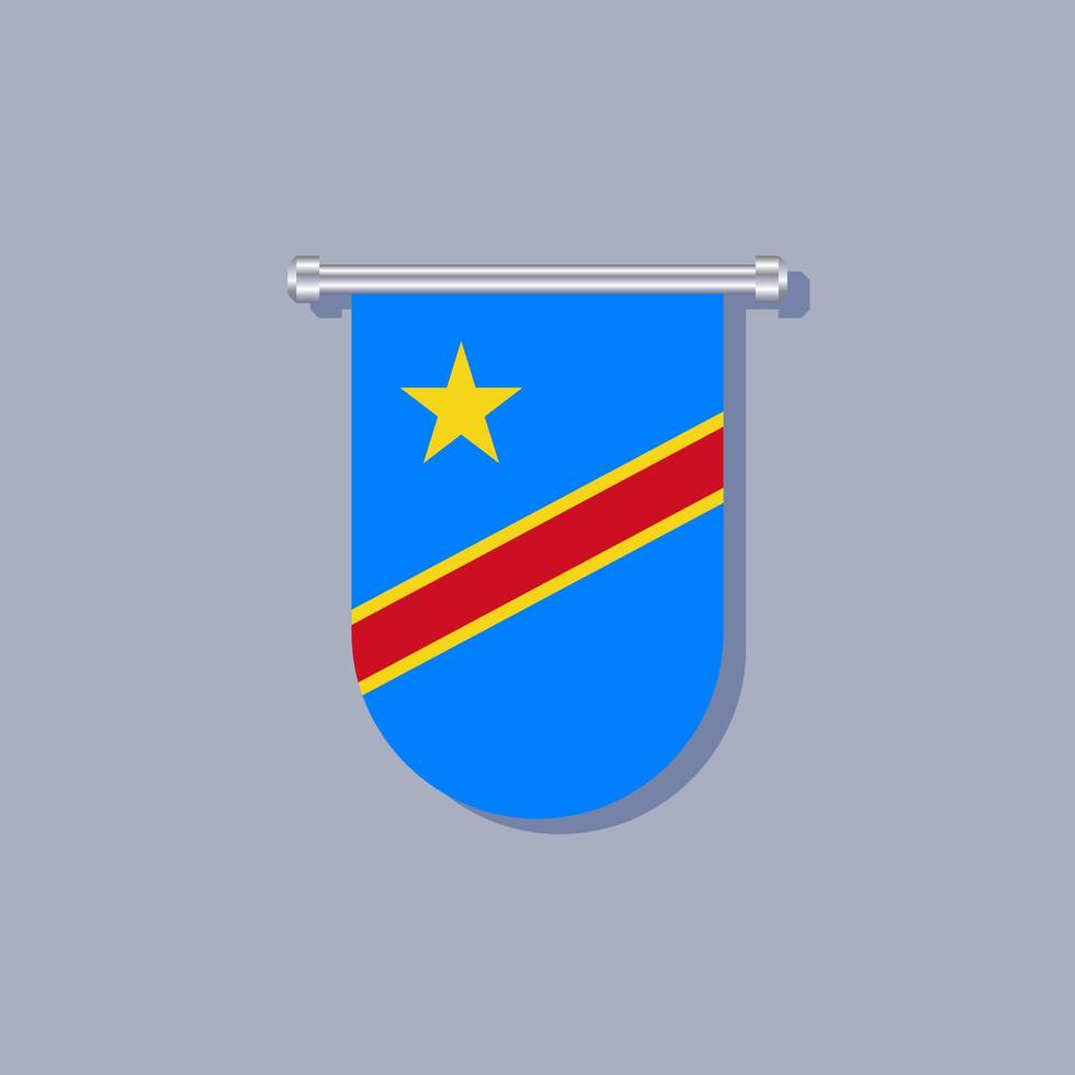 democratic republic of the congo flag vector