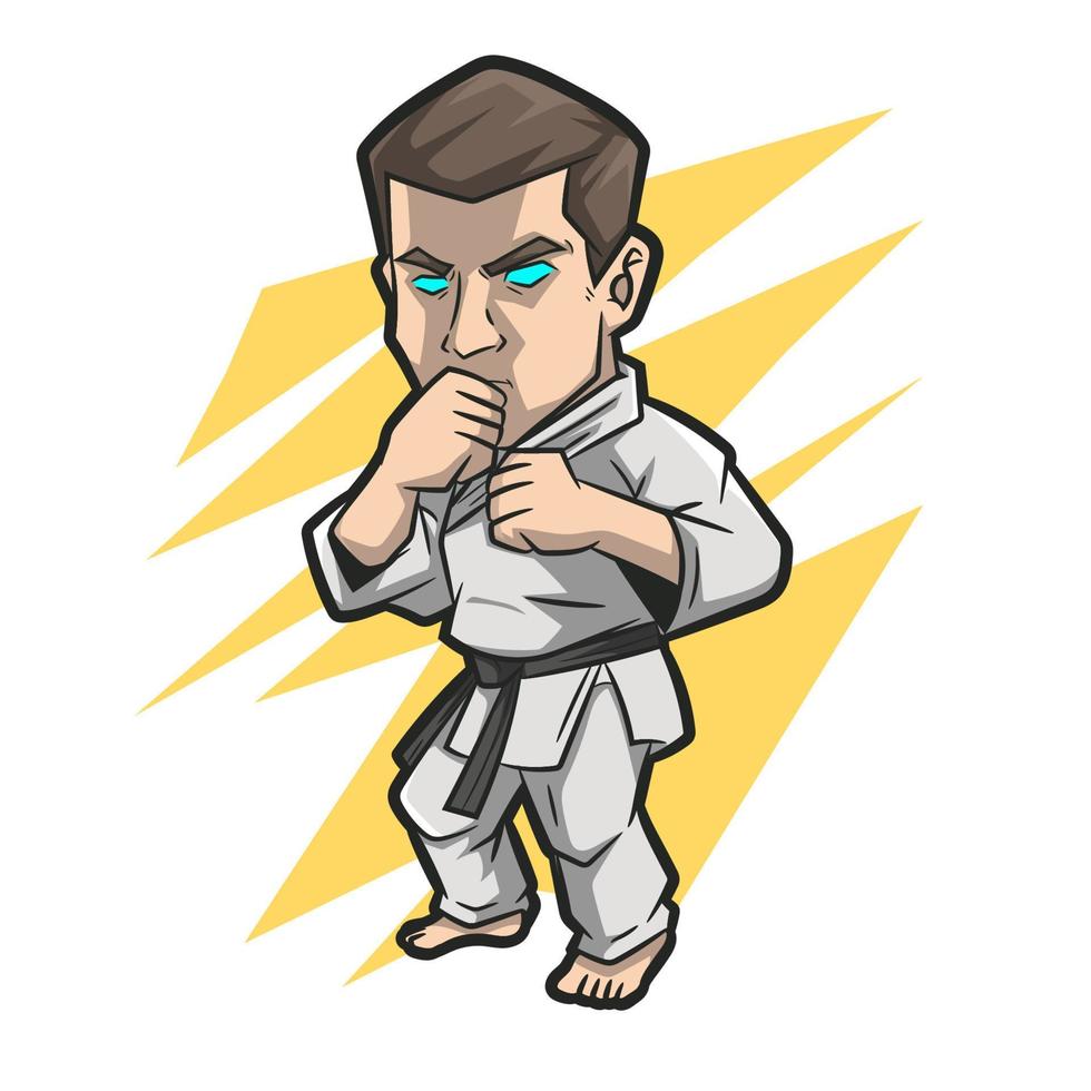 karate cartoon illustration vector
