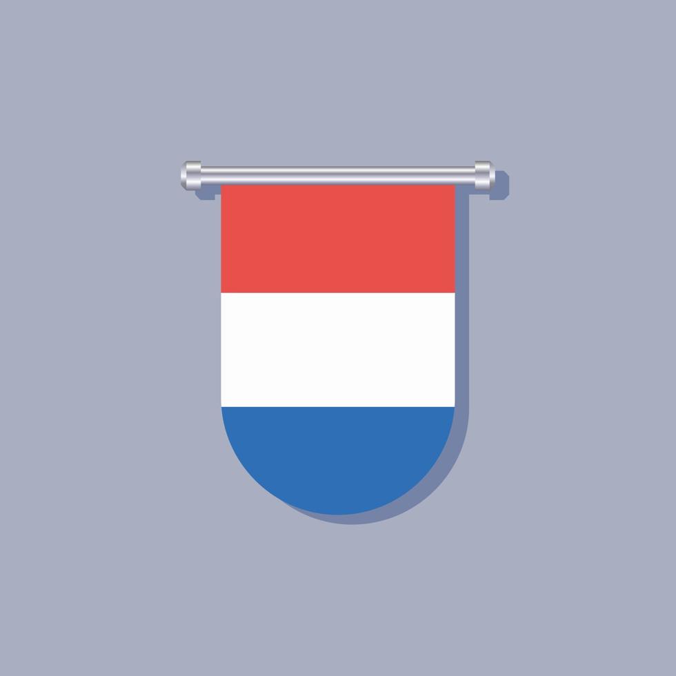 ilustración de la plantilla de la bandera de luxemburgo vector