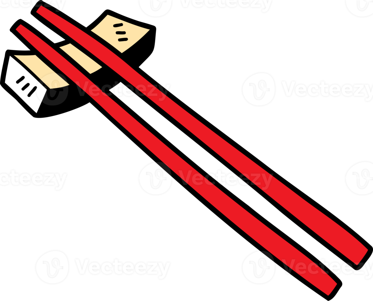 mano disegnato Cinese bastoncini illustrazione su trasparente sfondo png
