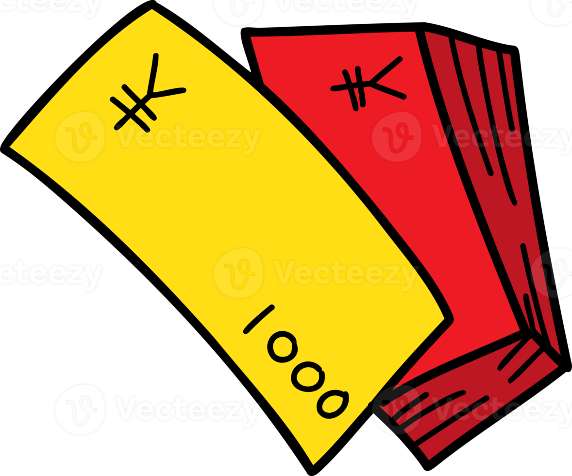 hand drawn yuan currency illustration on transparent background png