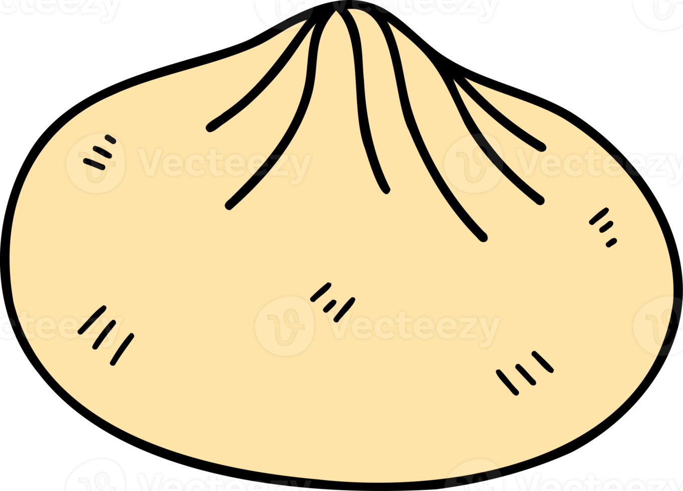 illustration de pain cuit à la vapeur farci dessiné à la main sur fond transparent pour la conception de modèles png