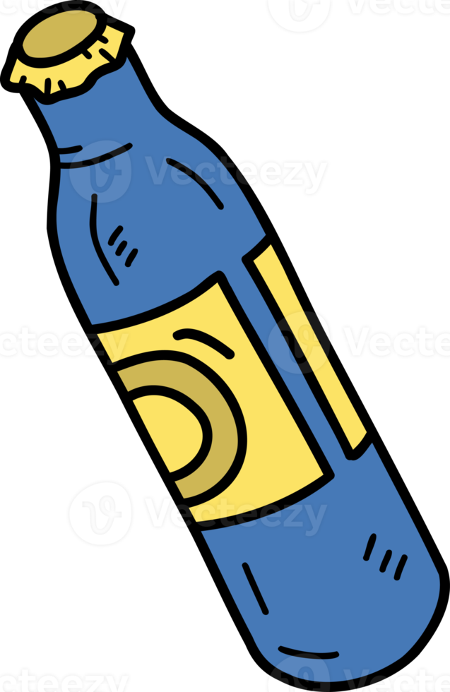 ilustração de lata de cerveja desenhada à mão em fundo transparente png