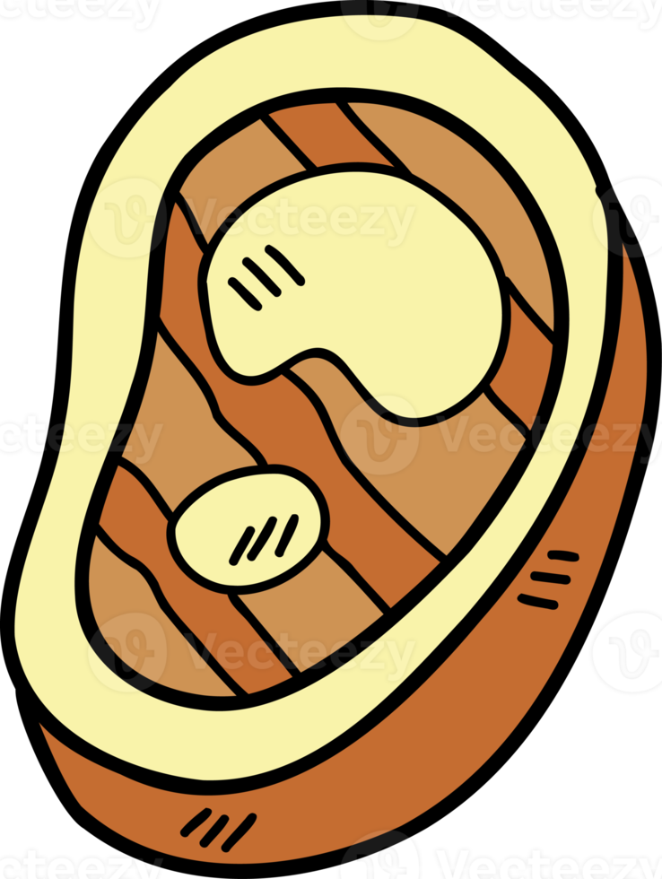 ilustração de bife de carne desenhada à mão em fundo transparente png