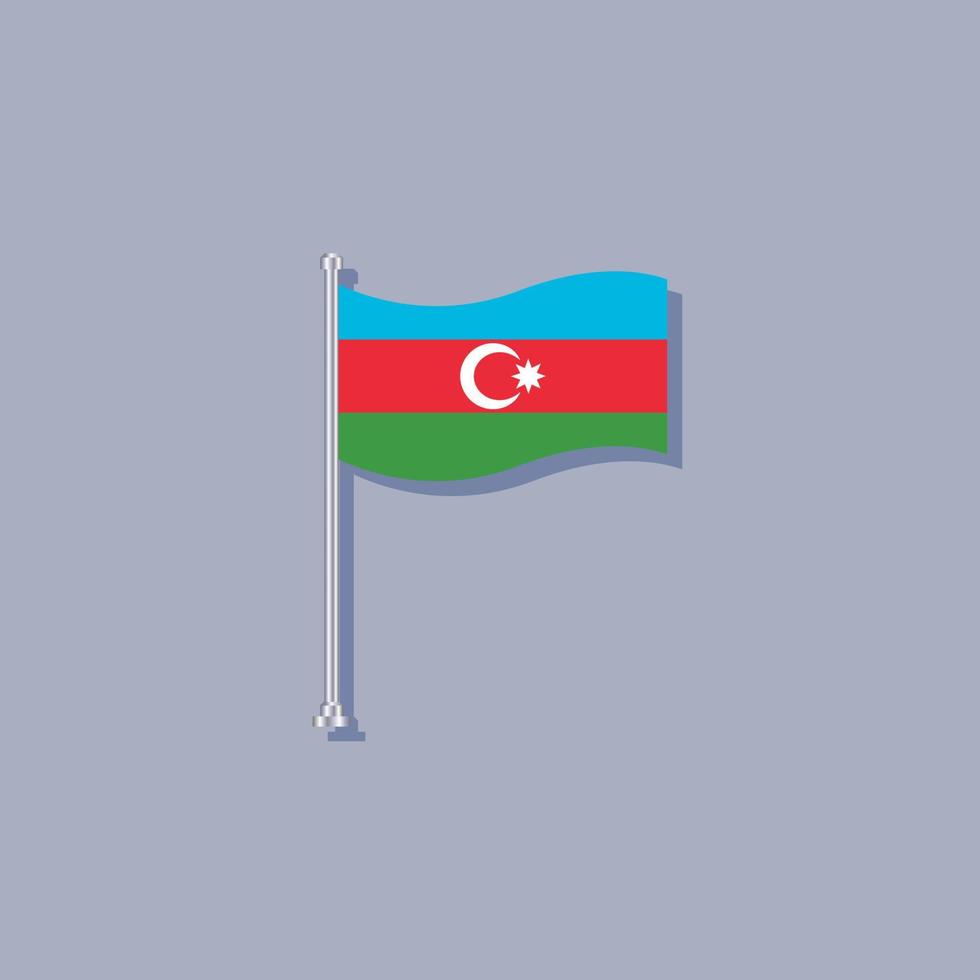 ilustración de la plantilla de la bandera de azerbaiyán vector