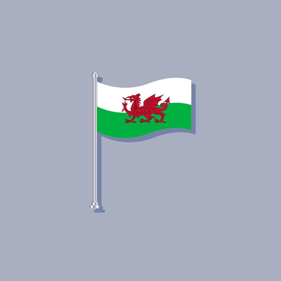 Illustration of Wales flag Template vector