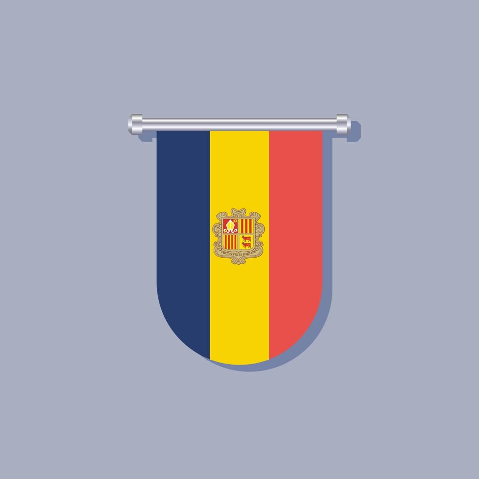 ilustración de la plantilla de la bandera de andorra vector