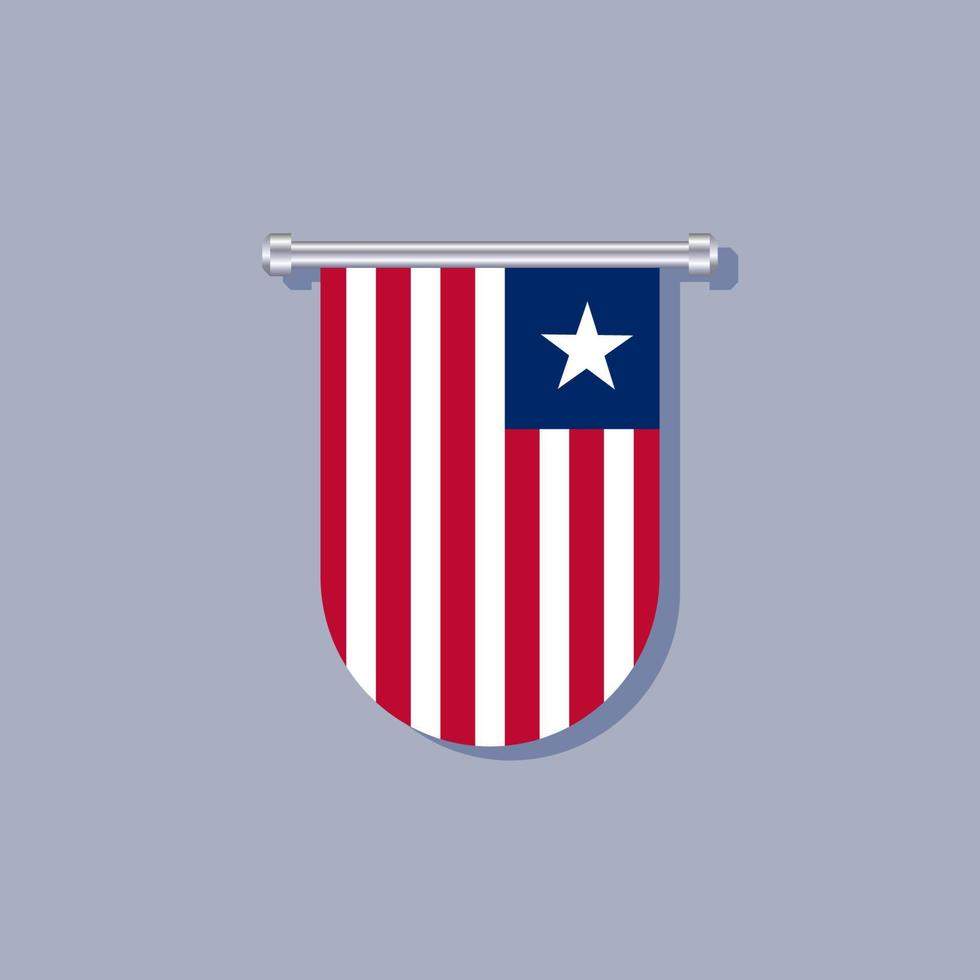ilustración de la plantilla de la bandera de liberia vector