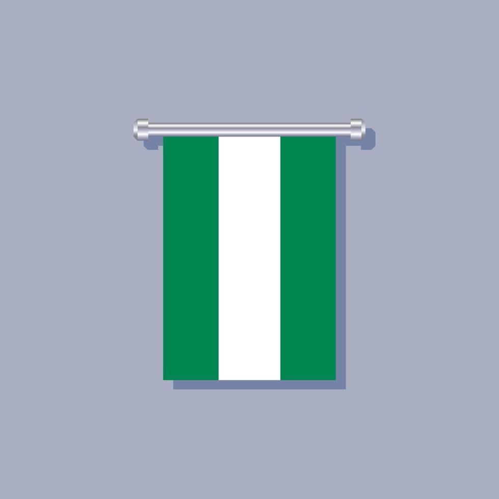 ilustración de la plantilla de la bandera de nigeria vector