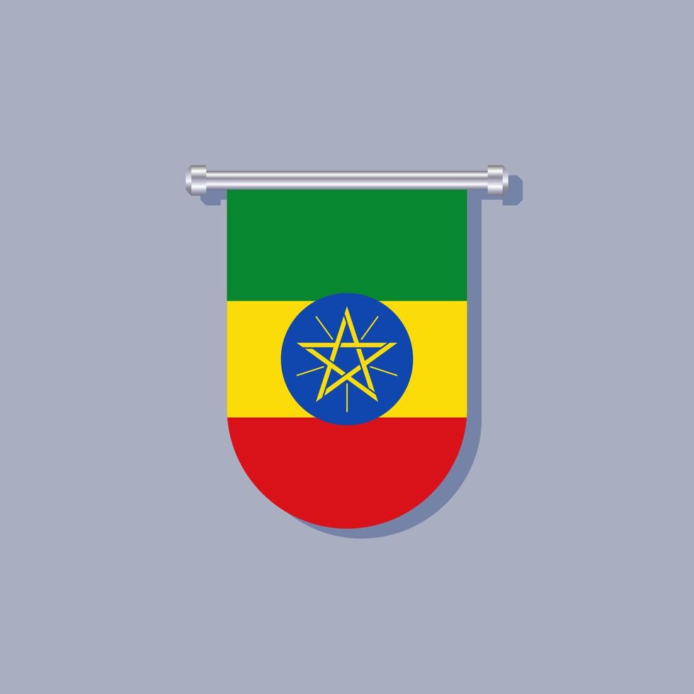 Illustration of Ethiopia flag Template vector