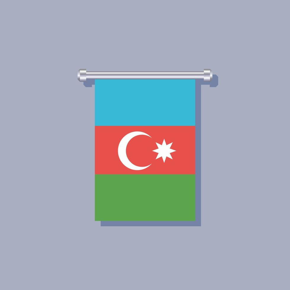 ilustración de la plantilla de la bandera de azerbaiyán vector