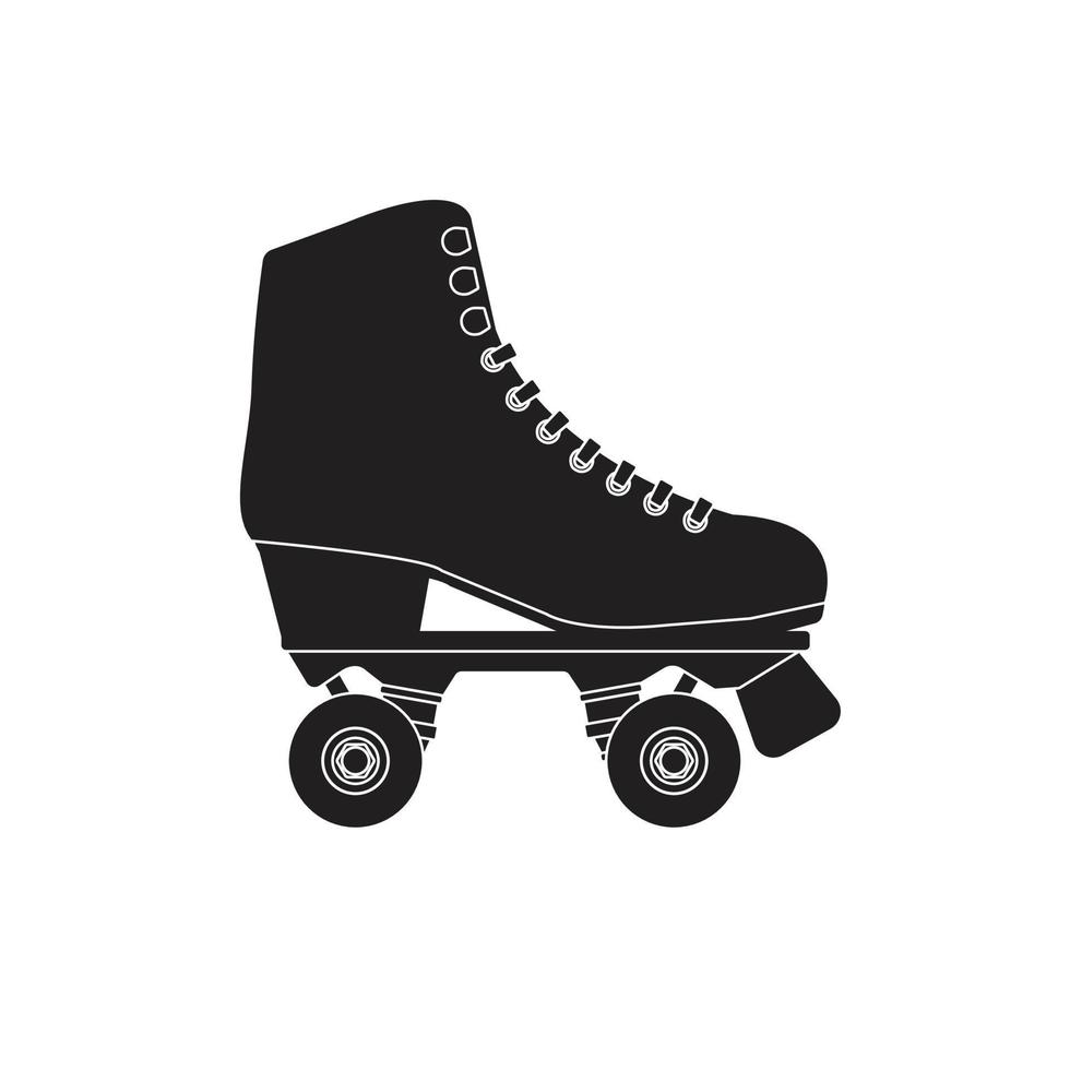 Vector flat quad roller skates silhouette