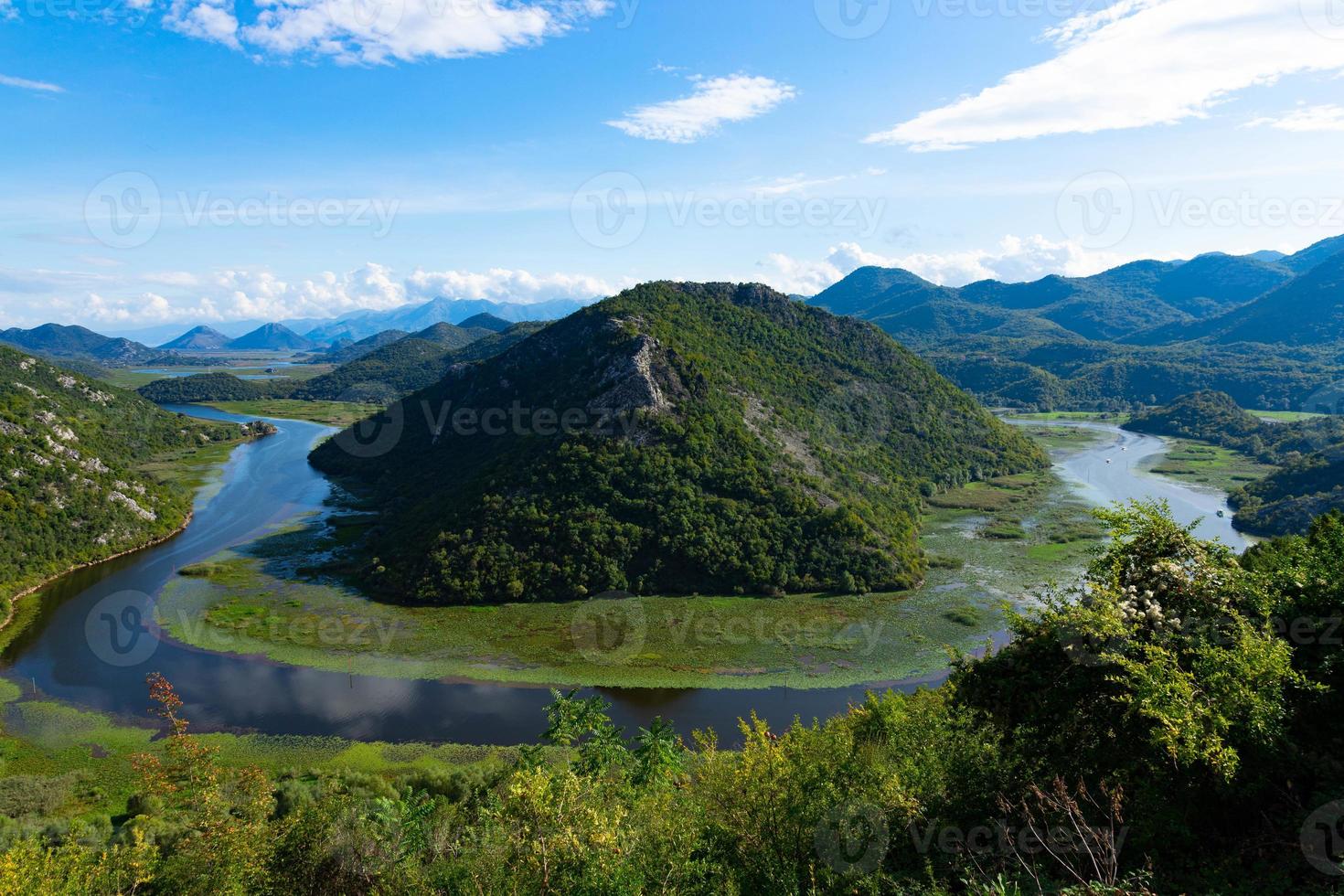 Green pyramid, a mountain on the Crnojevich River or Black River, near the shores of Lake Skadar. Montenegro photo