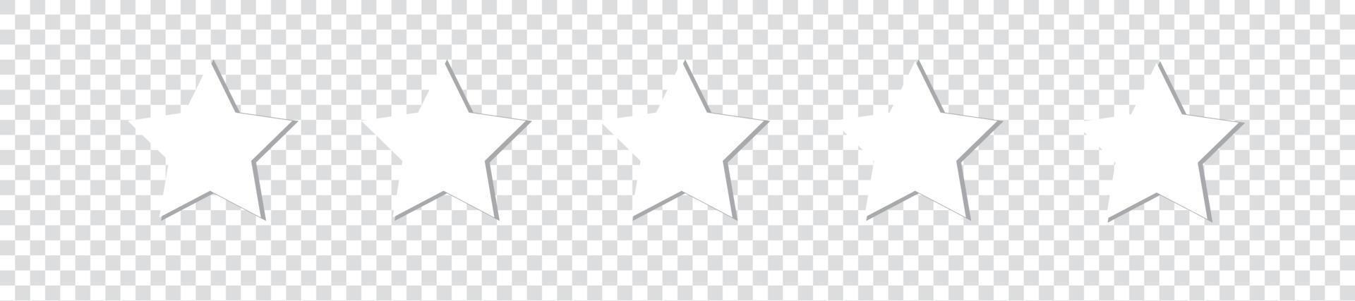 Star icon collection. Star vector icons set with shadow. White stars different shapes isolated on background. Stars in modern flat style. Vector
