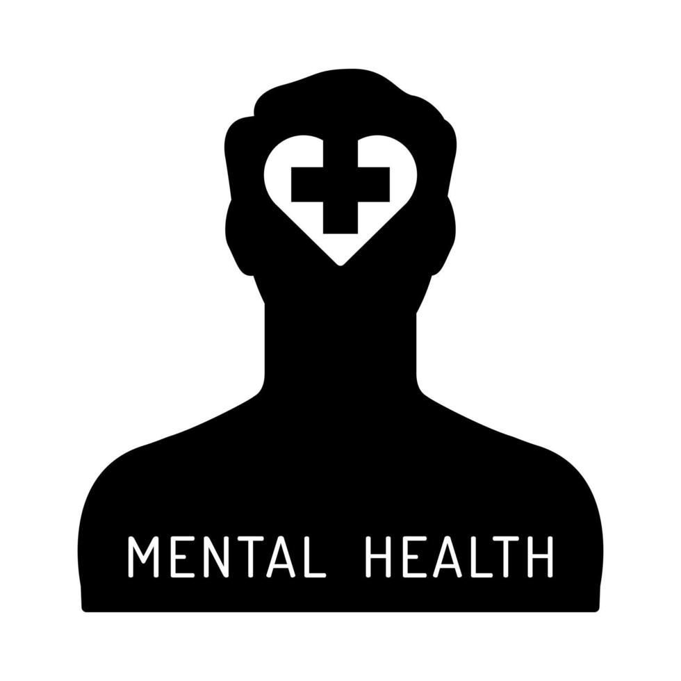 Mental health icon. Psychological help, psychiatry concept. Vector illustration