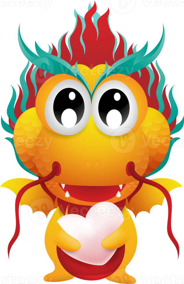 cute gold dragon character design png