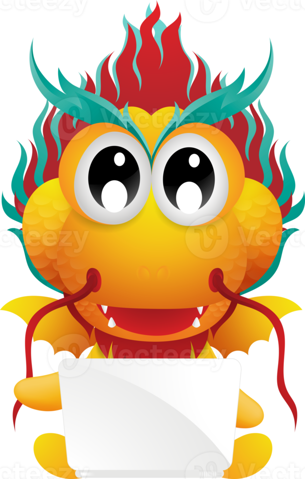 cute gold dragon character design png