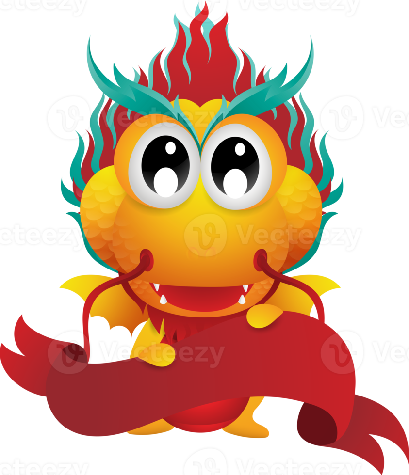 cute gold dragon character design png