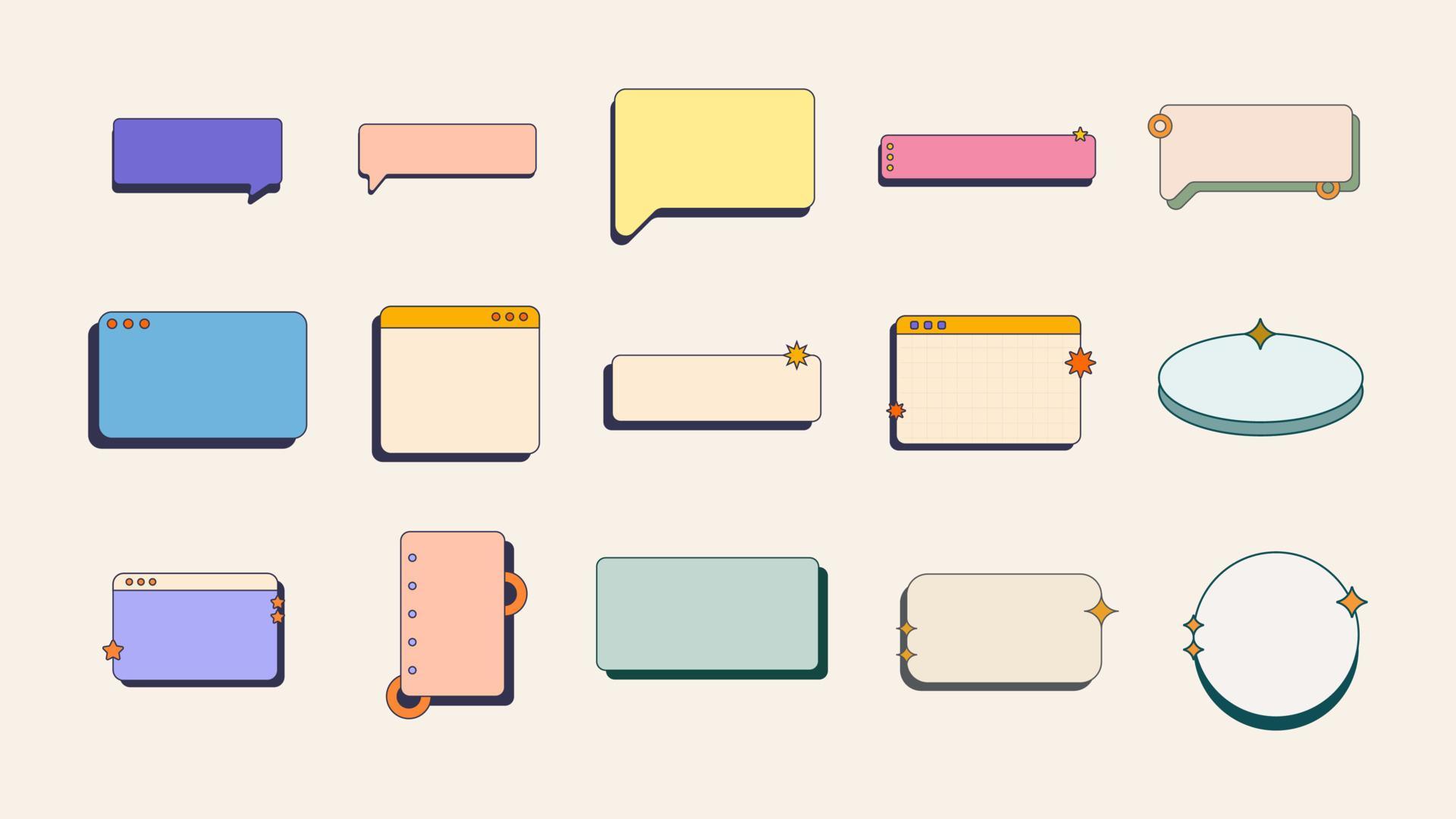 Retro frame text box space collection. Vaporwave desktop browser and ...