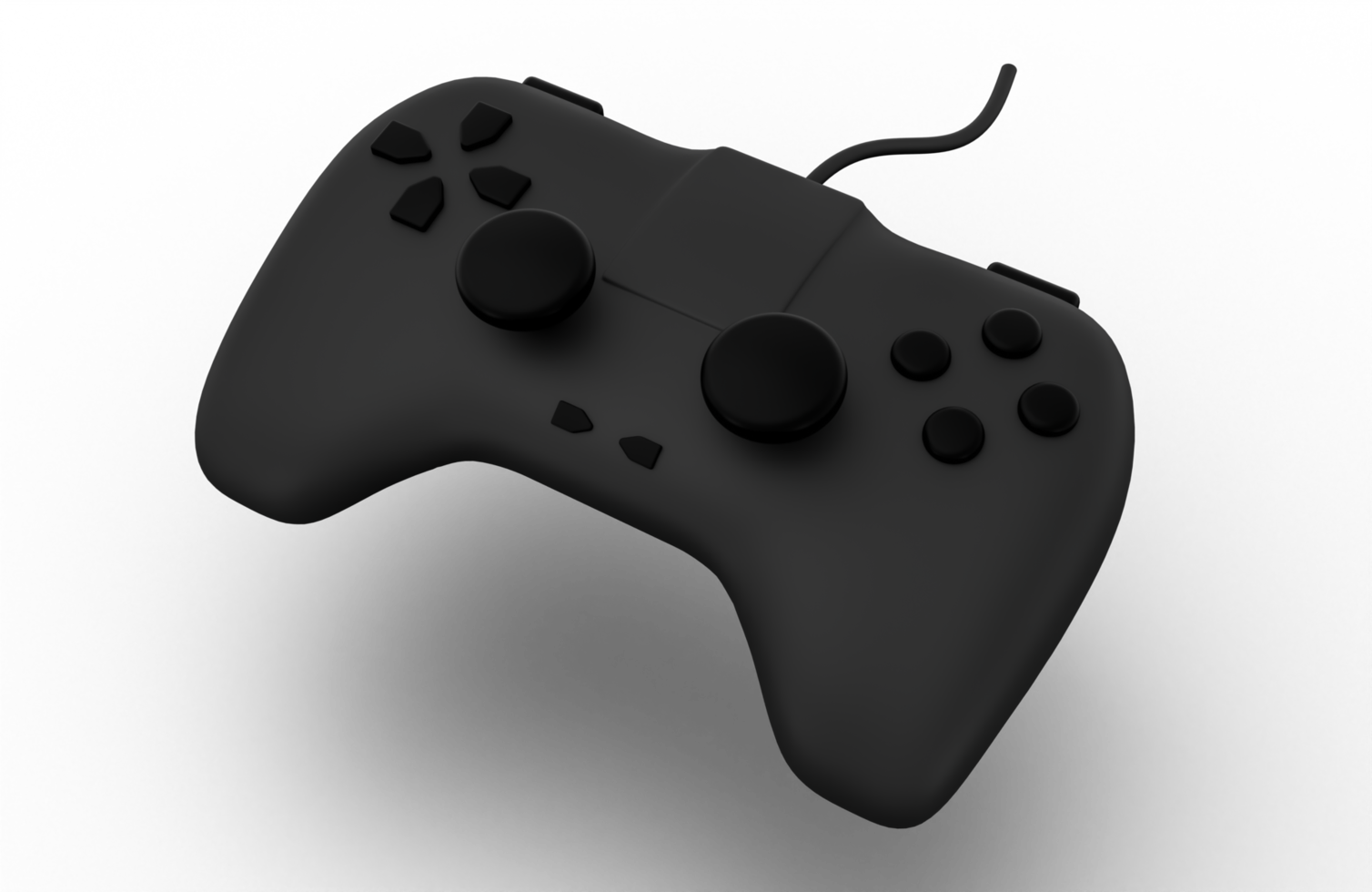 Black joystick gamepad, game console or game controller. Computer gaming, icon. 3d render illustration. png