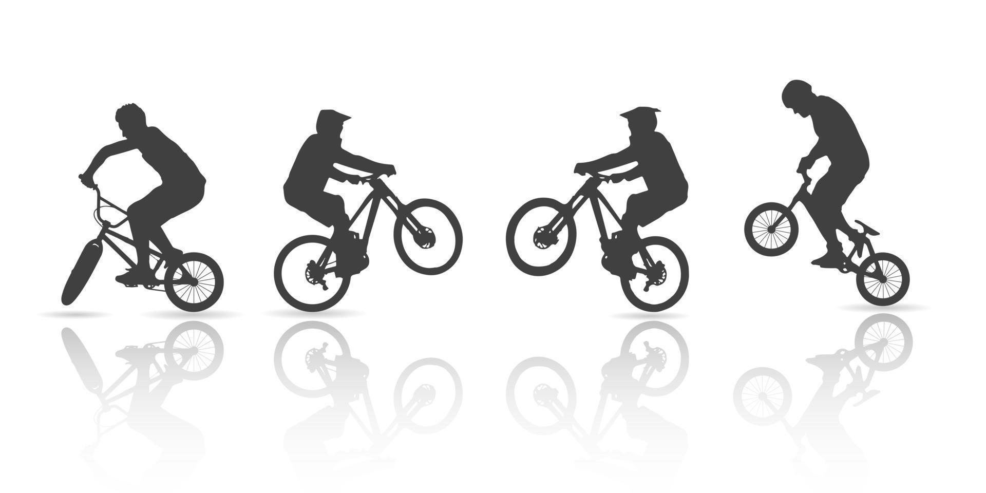 cyclist silhouette collection vector