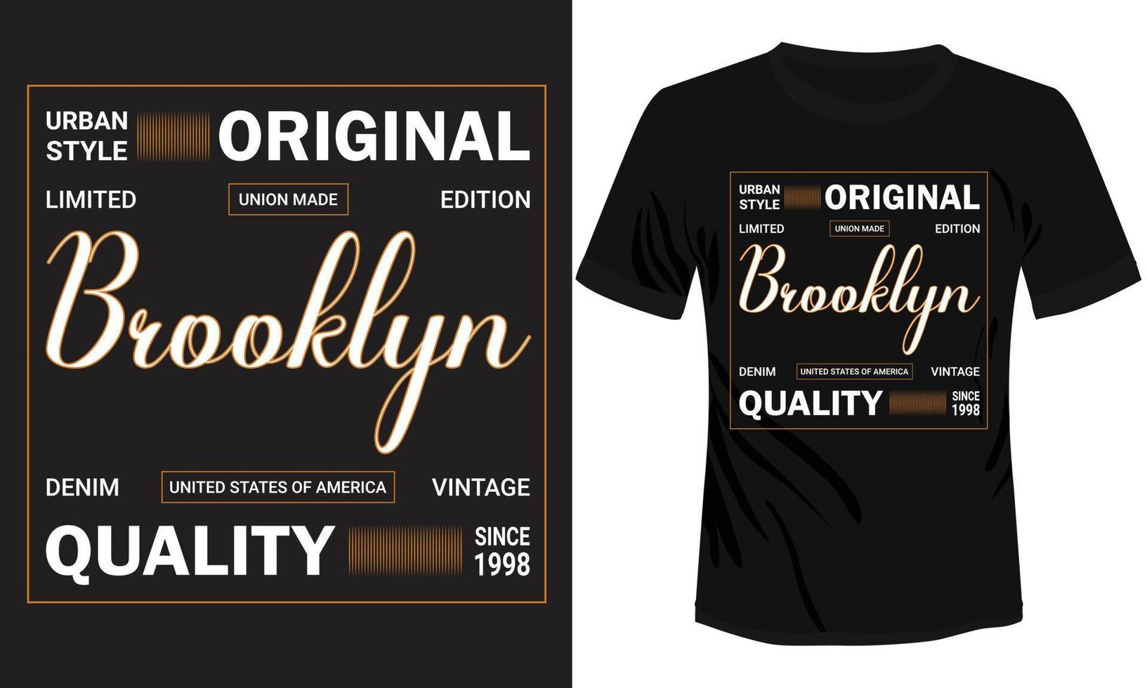 diseño de camiseta de brooklyn de calidad original estilo orban vector