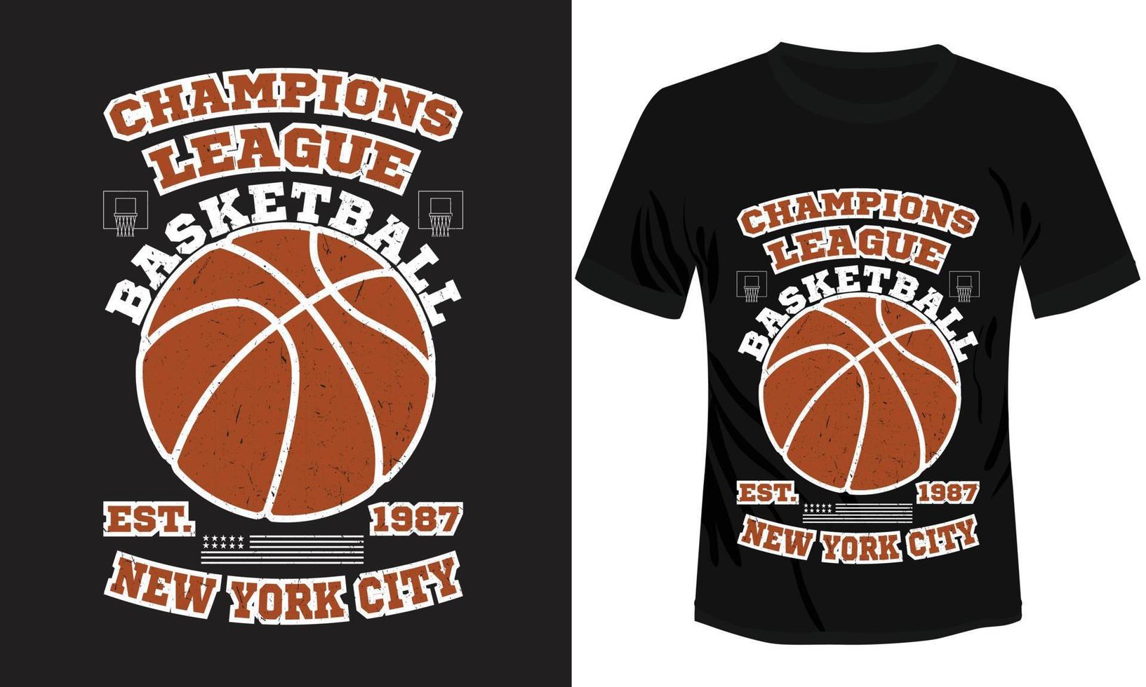 Champion League Basketball New York City T-shirt Design vector