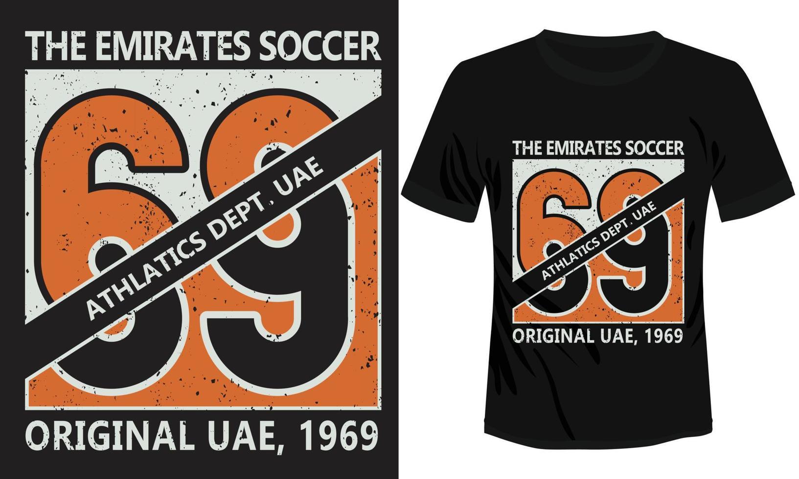 The Emirates Soccer Original UAE 1969 T-shirt Design vector